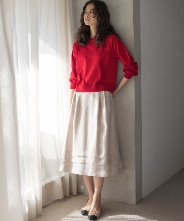 組曲 S ラメオーガンジー スカート サンドベージュ系