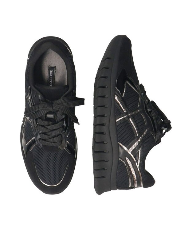 Bridget Birkin 【PARADIS COULEUR】異素材コンビレースアップスニーカー ブラックコンビ