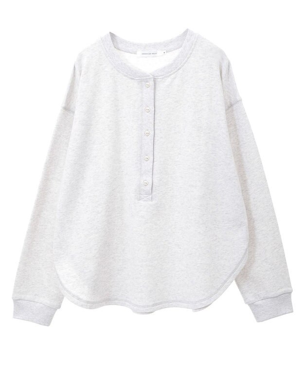 AMERICAN HOLIC ヘンリーネックラウンドミニ裏毛プルオーバー Oatmeal