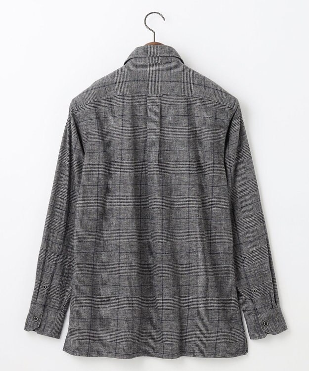 JOSEPH ABBOUD 【キングサイズ・柔らかな肌触り】 オーガニックラフィ グレンチェックシ ャツ ブラック系4