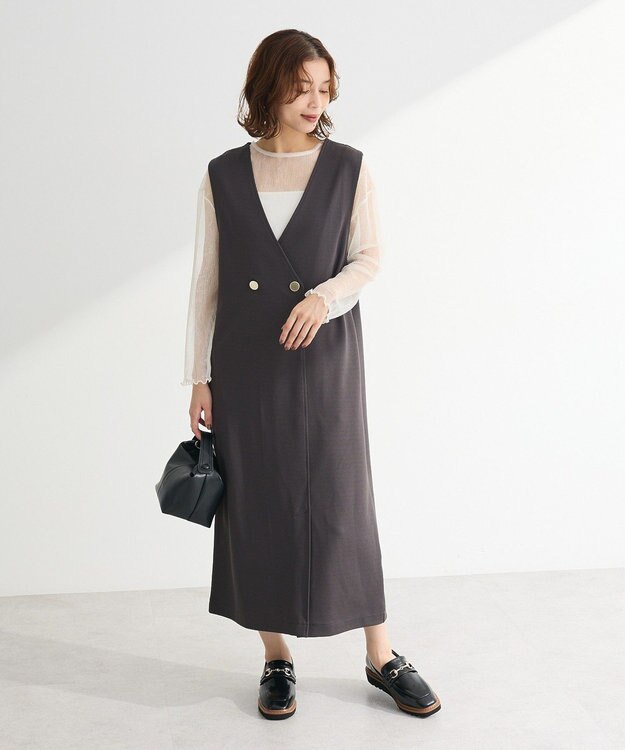 Green Parks ジャケット風ジャンパースカート Dark Gray