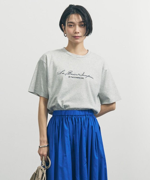 UNFILO L 【VERY掲載】BEAUTY FORM-T cotton ロゴ ハーフスリーブ Tシャツ TOPグレー