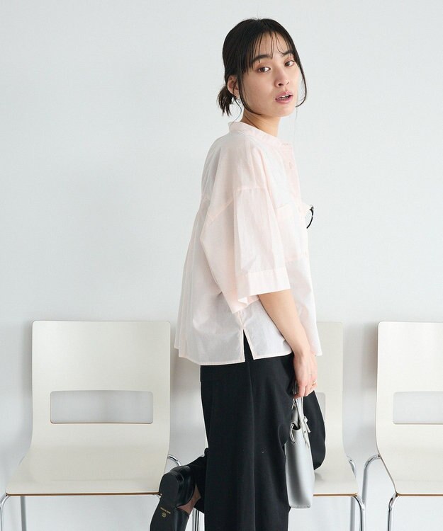 CRAFT STANDARD BOUTIQUE バックギャザーポンチョシャツ Light Pink