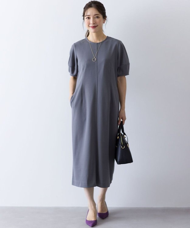 組曲 S ジョーゼットジャージーサック ワンピース グレー系
