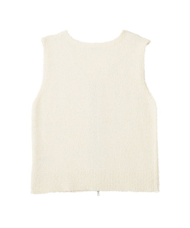 AMERICAN HOLIC ダブルZIPシャギーニットベスト Ivory