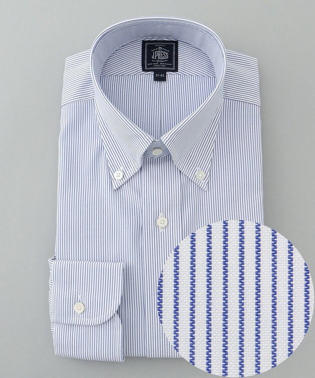 J.PRESS MEN 【PREMIUM PLEATS / 形態安定】マイクロストライプ シャツ / B.D. ネイビー系1