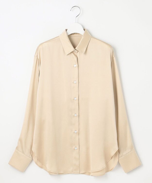 23区 L 【エステータ】シルクサテン シャツ アイボリー系