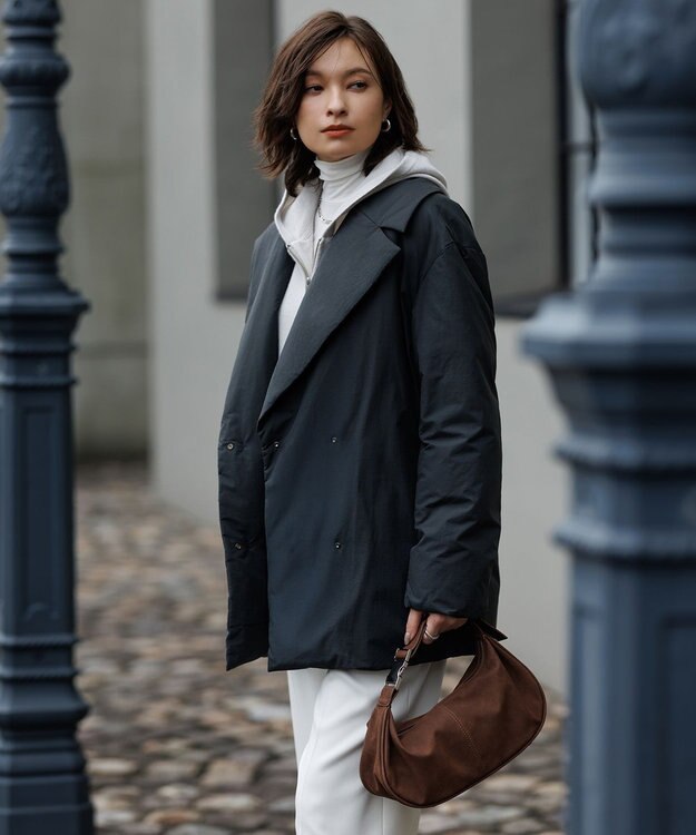 ICB 【撥水加工】ADSダウン Pコート チャコールグレー系