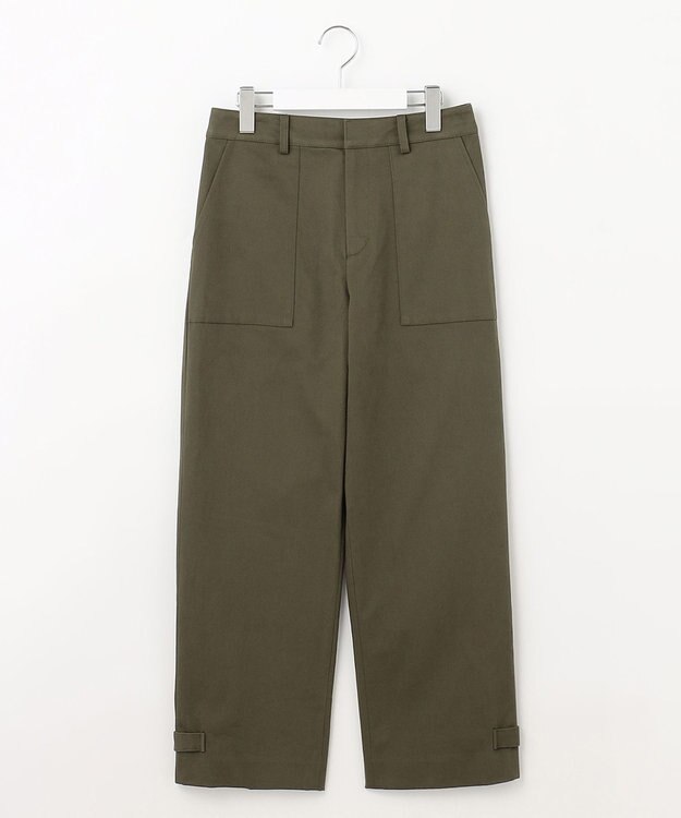 J.PRESS LADIES 【洗える】サテンストレッチプレミアムピーチ ベイカー パンツ カーキ系