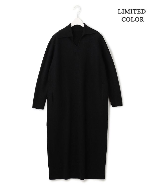 ICB L ミルドウール ニットワンピース ブラック系［WEB限定］
