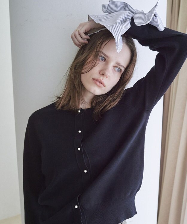 YECCA VECCA 2way袖リボンカーディガン Black