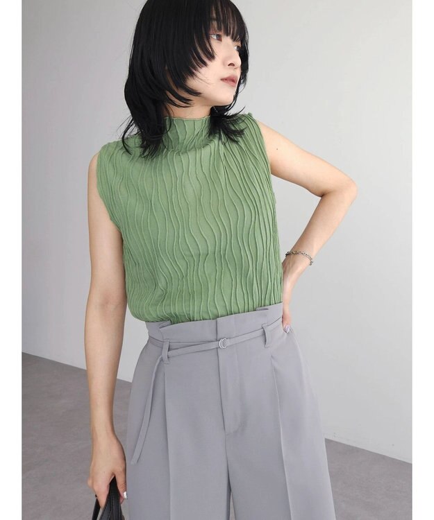 Green Parks ・Ｐｅｔｉｔ　Ｆｌｅｕｒ　ウェーブメロープルオーバー Green