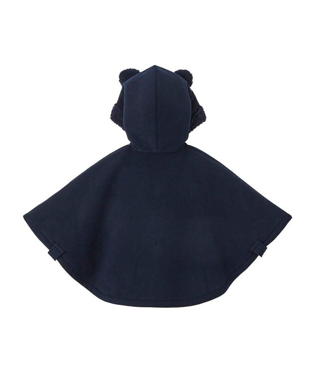 MIKI HOUSE HOT BISCUITS お耳付きボアフリース ダッフルマントギフトセット【BOX付き】 紺