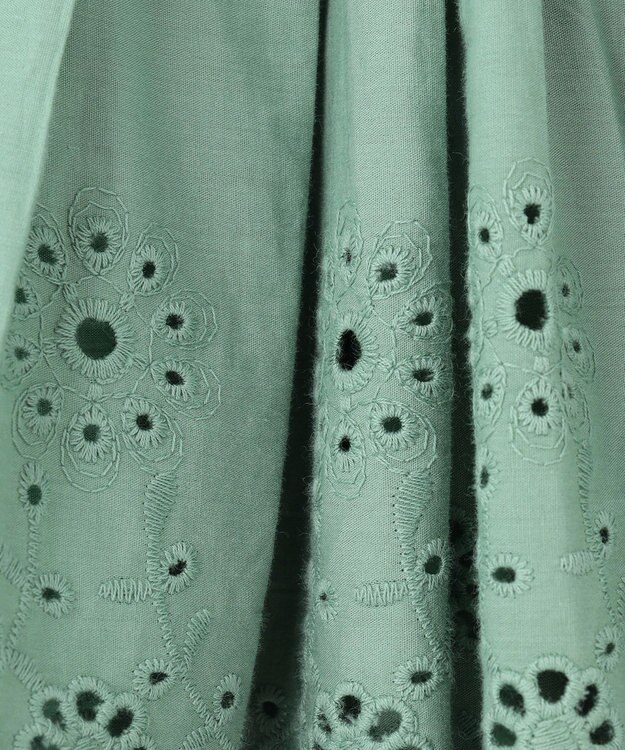 ANY KIDS 裾 刺繍 スカート グリーン