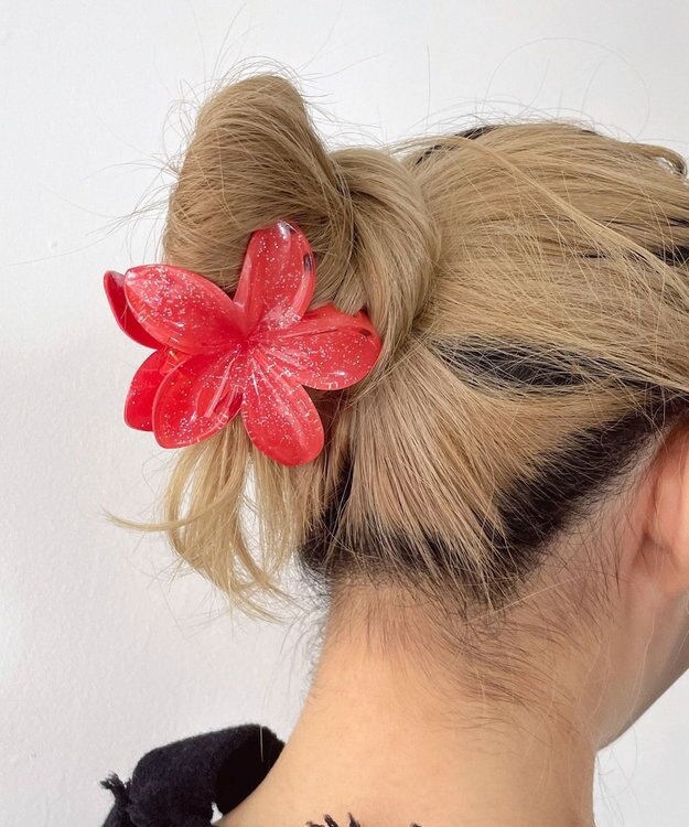 WEGO Lラメフラワーバンス レッド