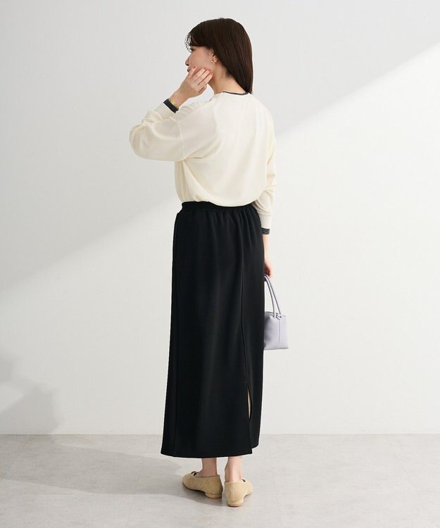 Green Parks アンチピリングレイヤード風ニットプルオーバー Ivory