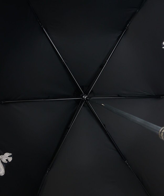 AURORA NINA RICCI （ニナリッチ) 刺しゅうオーガンジー掛け合わせ晴雨兼用パラソル（折り畳み・トップフラット傘） ブラック