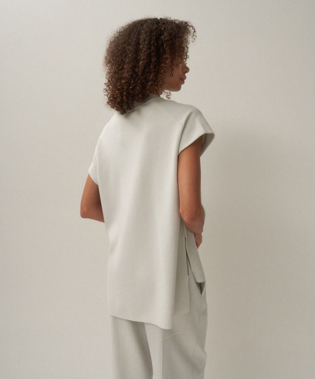 ATON 50/2 NATURAL DYED ORGANIC | モックネックプルオーバー LIGHT GRAY