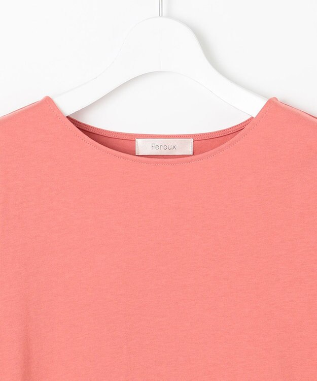 Feroux 【UVケア】バックペプラムチュニック Tシャツ ピンク系