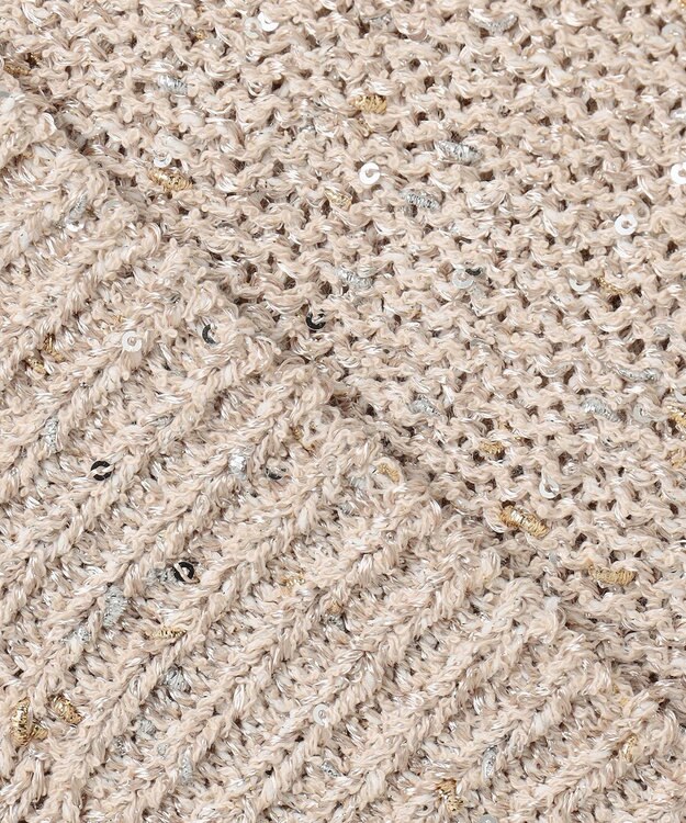 自由区 ラメノットスパングル ニット ベージュ