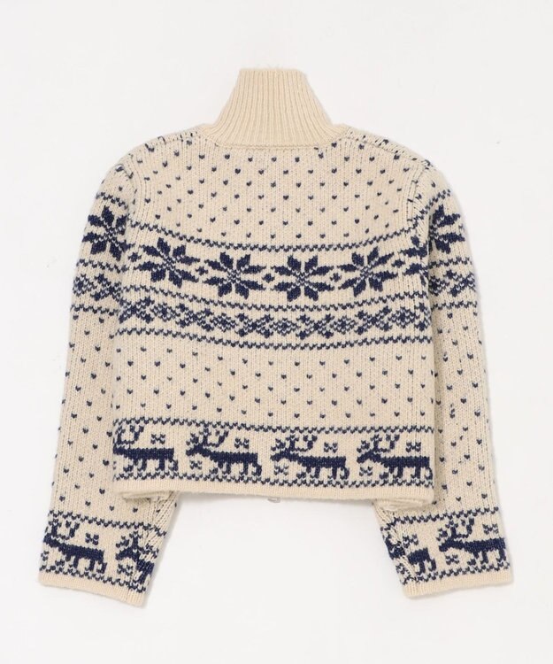 WEGO ノルディックZIPニット ホワイトアイボリー