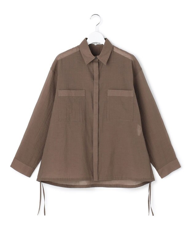 23区 【先行予約】ナイロンコットンシアーボイル ドロストシャツ ブラウン系