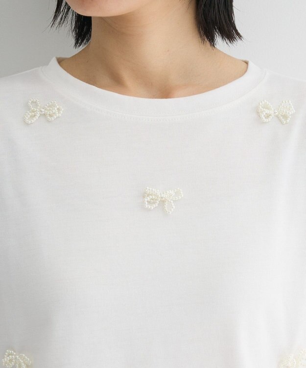 Green Parks ・ｓｗｉｎｇ　ｂｙ　パールリボンモチーフＴＥＥ Off White