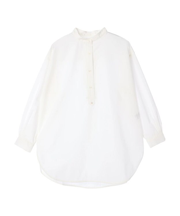 AMERICAN HOLIC イージーケアバンドカラーシャツチュニック Off White