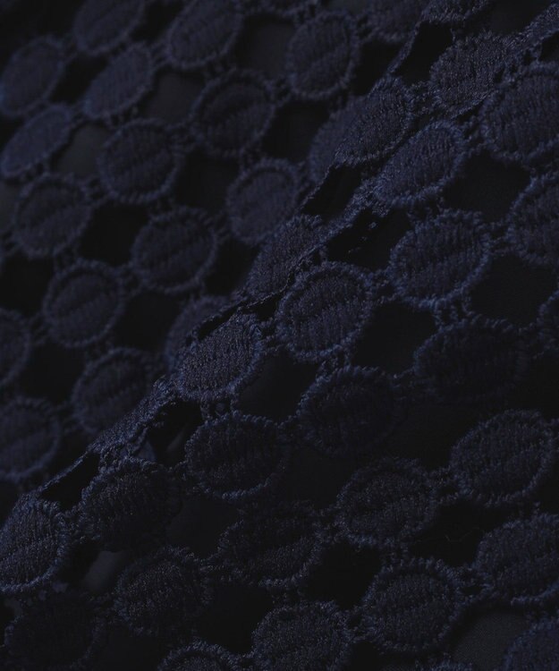 YECCA VECCA レースMIXレイヤードデザインシャツ Stripe Blue