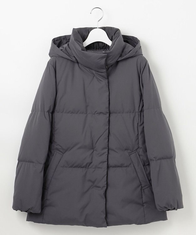 J.PRESS LADIES L 【洗える】ブラッシュドマルチポリ ショート ダウンコート スレート系