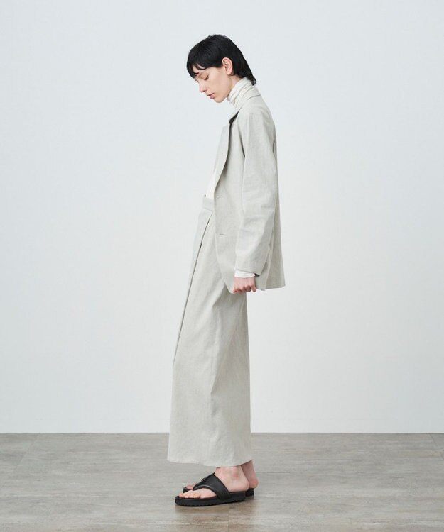 ATON HEAVY HEMP | タックストレートスカート GRAY