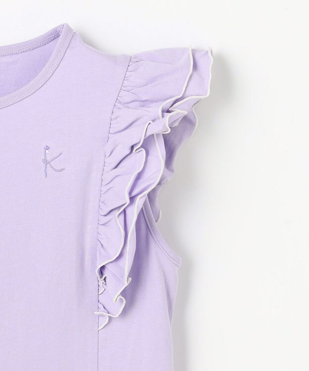 組曲 KIDS 【150-160㎝】 フルールフリルTシャツ ラベンダー