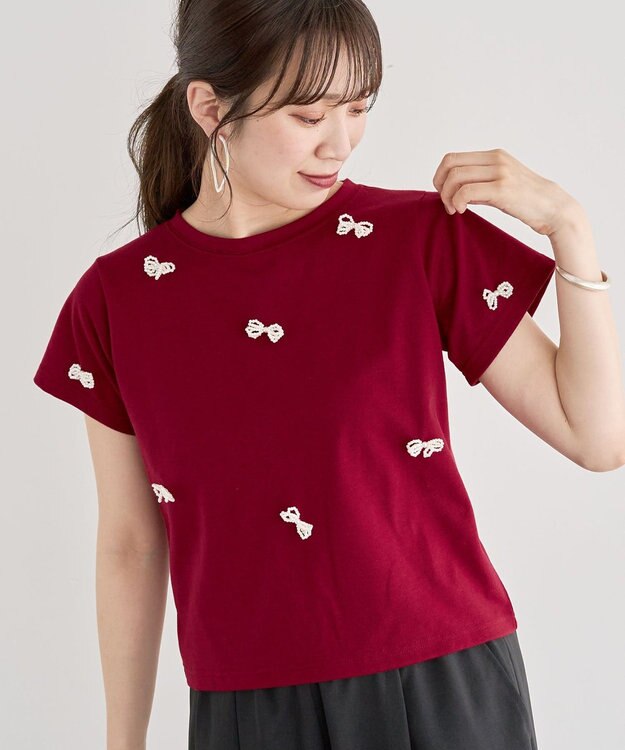 Green Parks ・ｓｗｉｎｇ　ｂｙ　パールリボンモチーフＴＥＥ Bordeaux