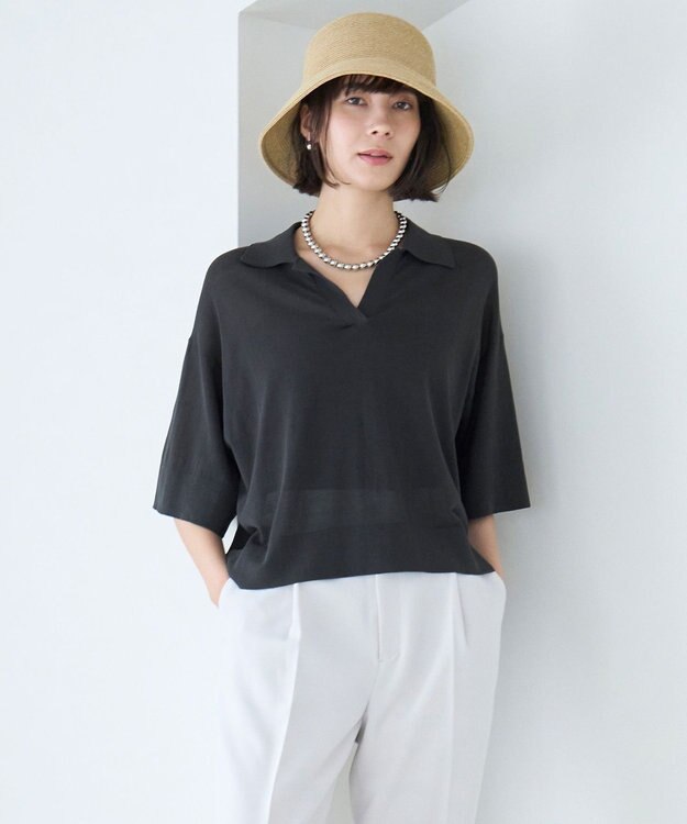 UNFILO カップ付きキャミソール チャコール