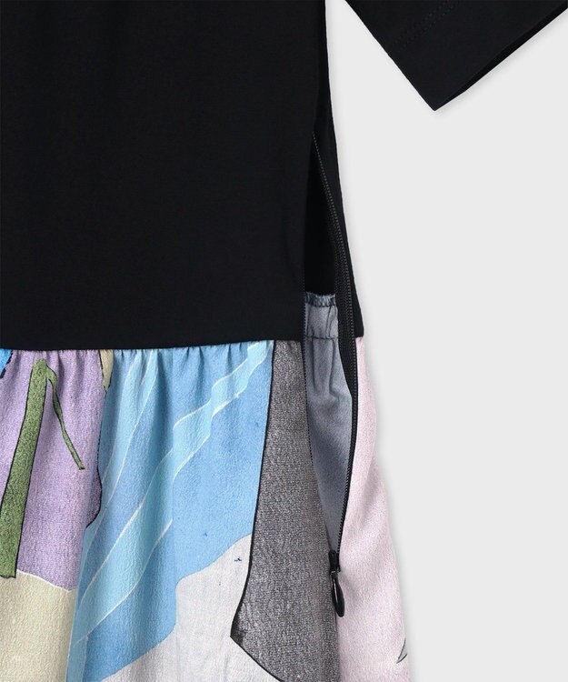 Paul Smith River Collage コンビネーション ワンピース グレイッシュブルー