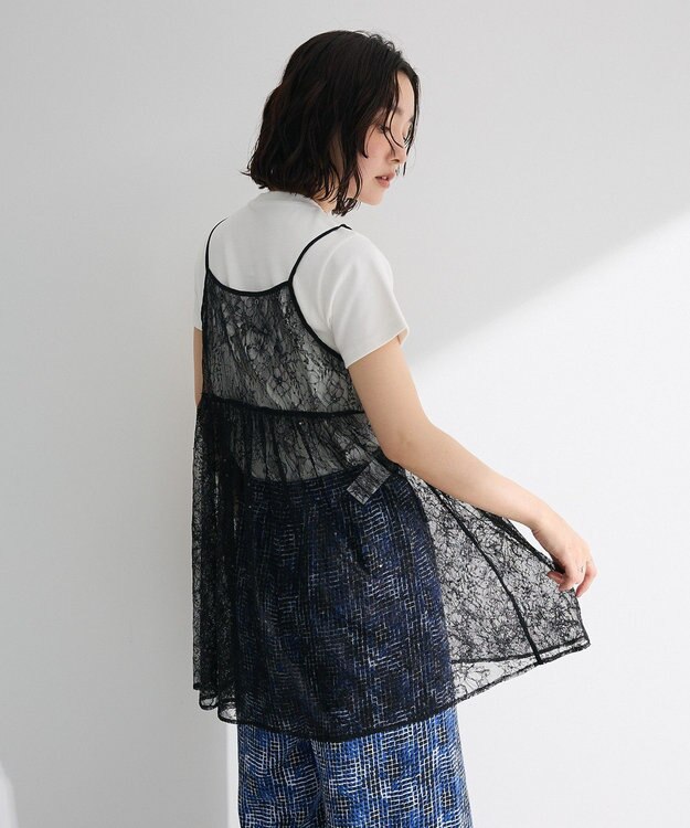 Green Parks 前後２ＷＡＹレーススパンコールビスチェ Black