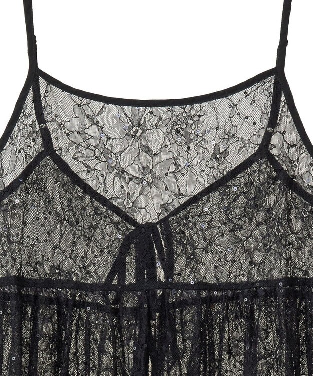 Green Parks 前後２ＷＡＹレーススパンコールビスチェ Black