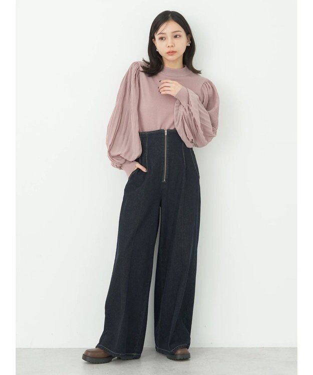 earth music&ecology マジョリカニットプルオーバー Pink Beige