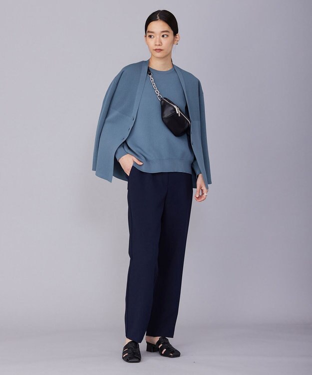 ICB 【洗える】コットンポリエステルスムース プルオーバー ライトブルーグレー系