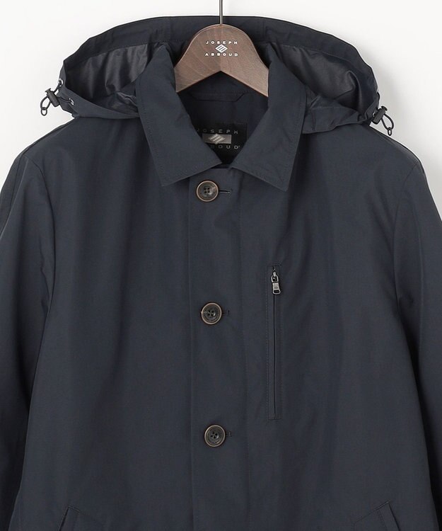 JOSEPH ABBOUD 【フード脱着仕様/JAPANファブリック/ECO撥水】ステンカラー コート ネイビー系