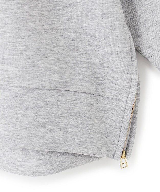 UNFILO L 【WEB限定】BEAUTY FORM JERSEY サイドZIP クロップドプルオーバー [NEW]グレー