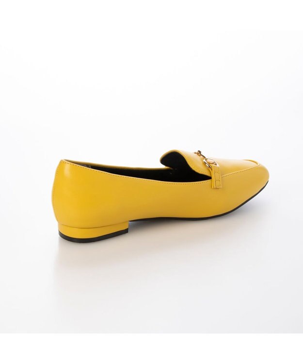 MODE ET JACOMO <noyau>スクエアトゥビット付きヒールローファー イエロー