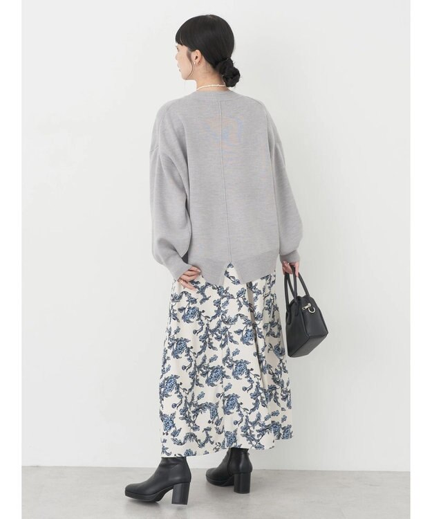 earth music&ecology アンチピリングバックスリットプルオーバー Light Gray Mixture