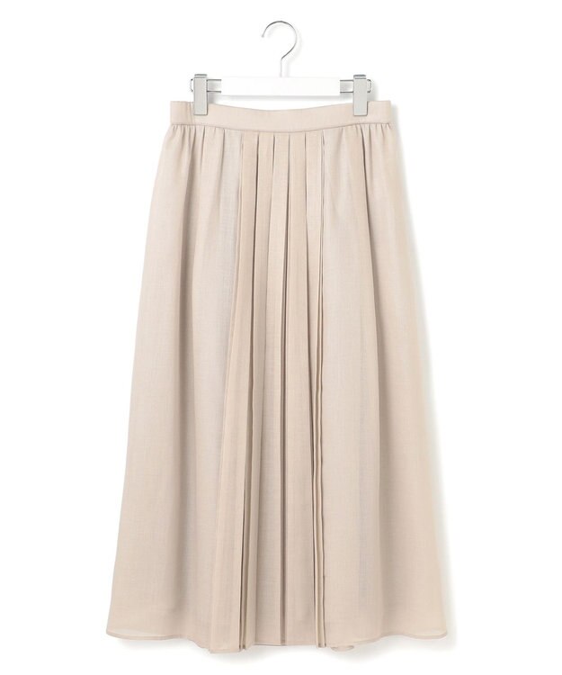 23区 S 【洗える】ソフトシアーフィルム タック スカート ベージュ系