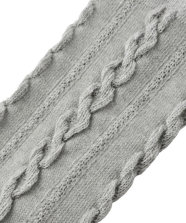 MIKI HOUSE HOT BISCUITS 【70-120cm】 ケーブル柄タイツ グレー