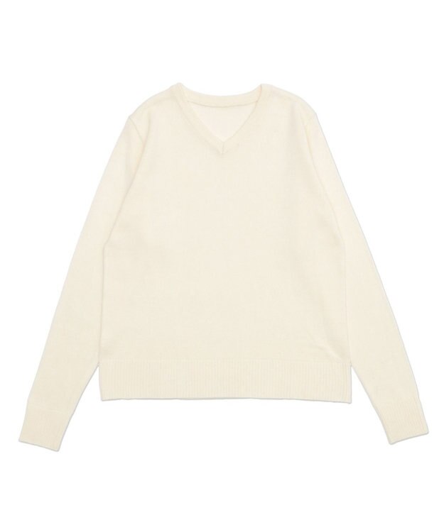 WEGO 【WEB限定/2025年秋冬新作/洗濯OK/毛玉レス/MLXLサイズ展開/オフィス/カジュアル】ベーシックニットセーター オフホワイト