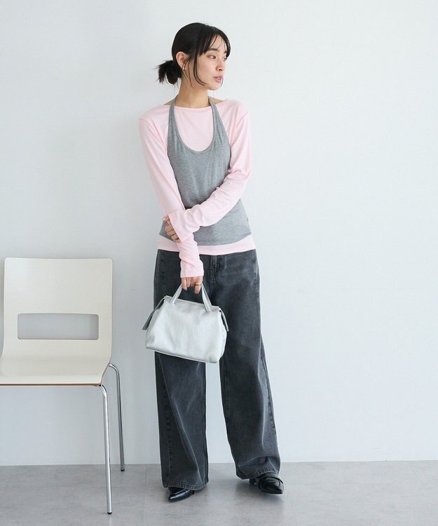 CRAFT STANDARD BOUTIQUE 2点セット/ホルターネック+ロンTee Light Pink