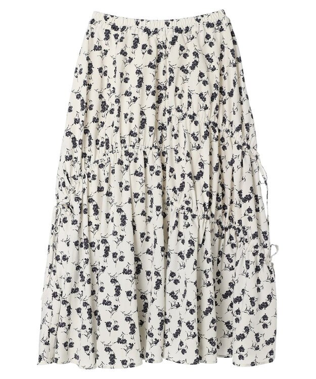 earth music&ecology ドロストギャザーフレアスカート Flower