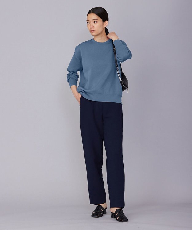 ICB 【洗える】コットンポリエステルスムース プルオーバー ライトブルーグレー系