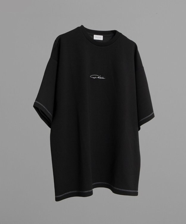 WEGO 【機能T/ユニセックス着用ITEM】カラーステッチワンポイントT（SS） ブラック